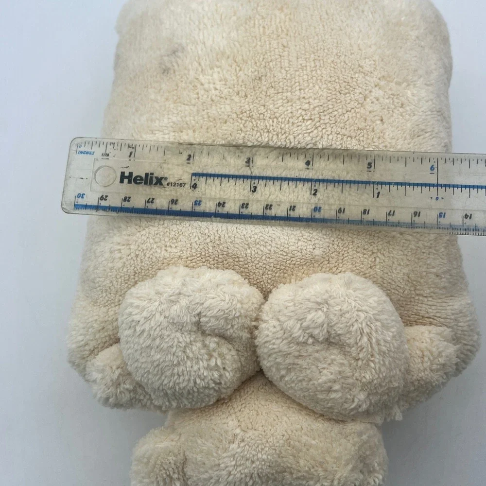 Ellis by Plush Image Cream Teddy Bear Pillow Pet Sherpa Fleece Plush 12 Inch